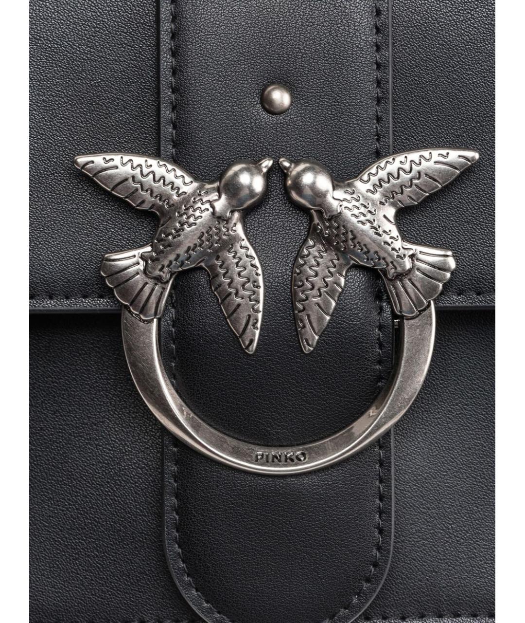 PINKO Черная кожаная сумка через плечо, фото 2