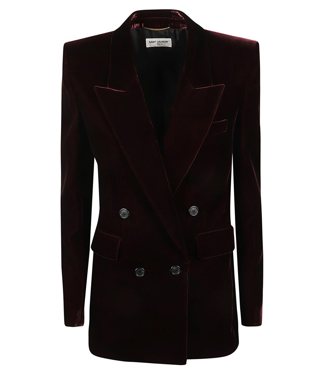 SAINT LAURENT Бордовый вискозный жакет/пиджак, фото 1