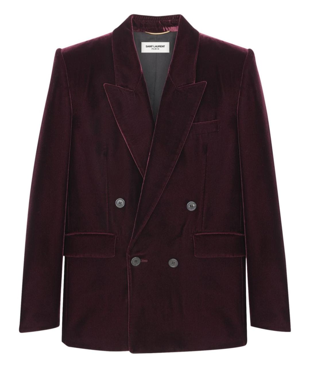 SAINT LAURENT Бордовый вискозный жакет/пиджак, фото 3