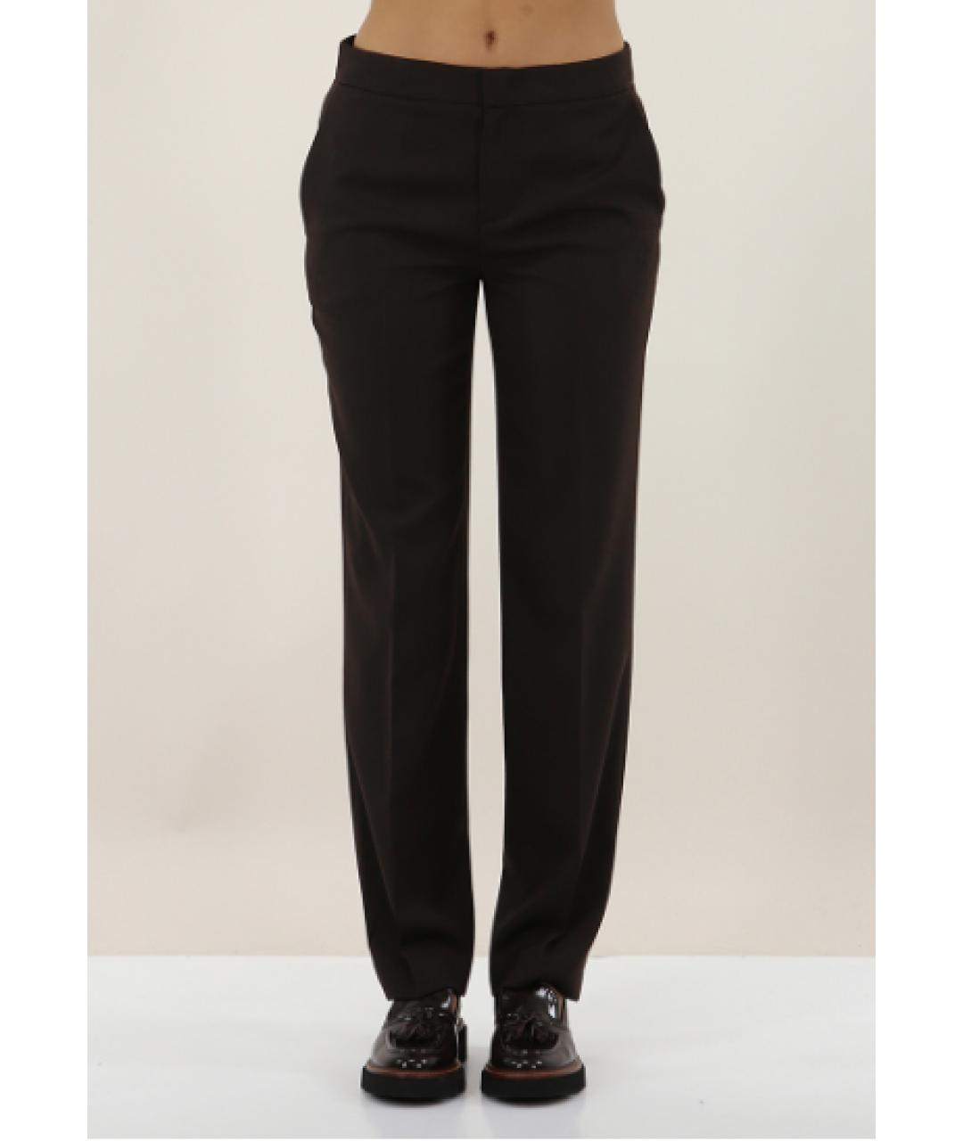 TWIN-SET Коричневые полиэстеровые прямые брюки, фото 9