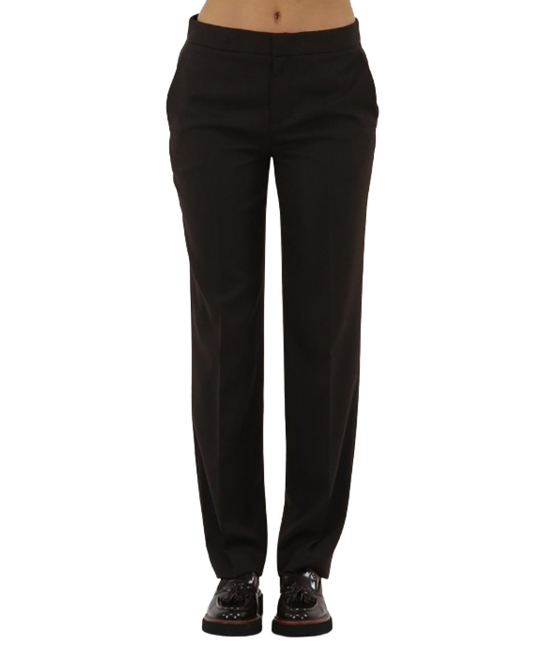 TWIN-SET Коричневые полиэстеровые прямые брюки, фото 3