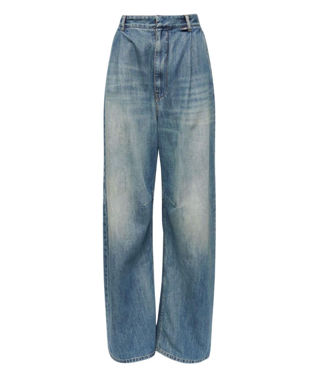 MM6 MAISON MARGIELA Голубые хлопковые прямые джинсы, фото 1