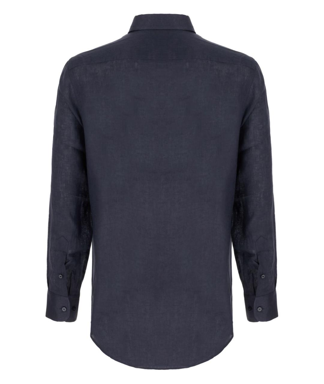 ETRO Темно-синяя хлопковая классическая рубашка, фото 2