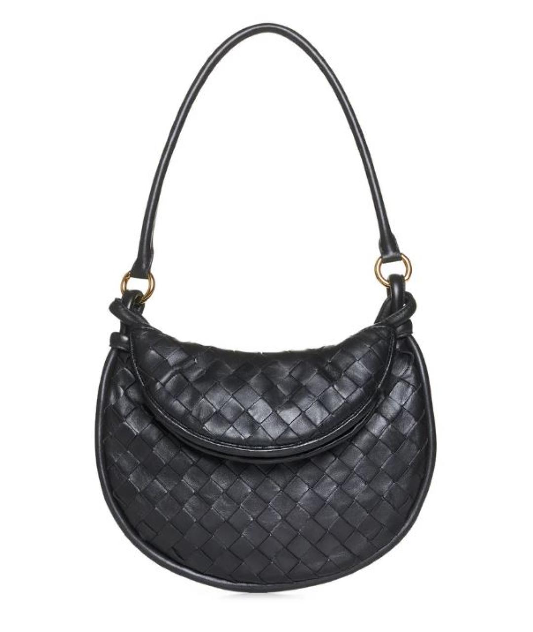 BOTTEGA VENETA Черная кожаная сумка через плечо, фото 1