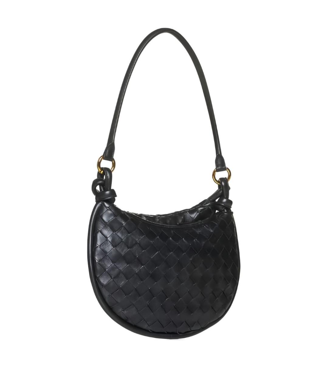 BOTTEGA VENETA Черная кожаная сумка через плечо, фото 3