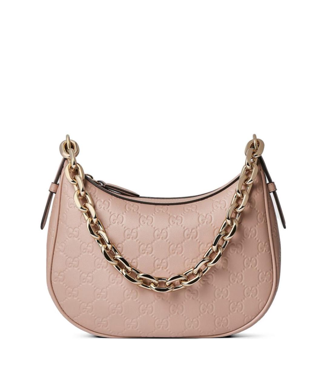 GUCCI Розовая кожаная сумка через плечо, фото 3