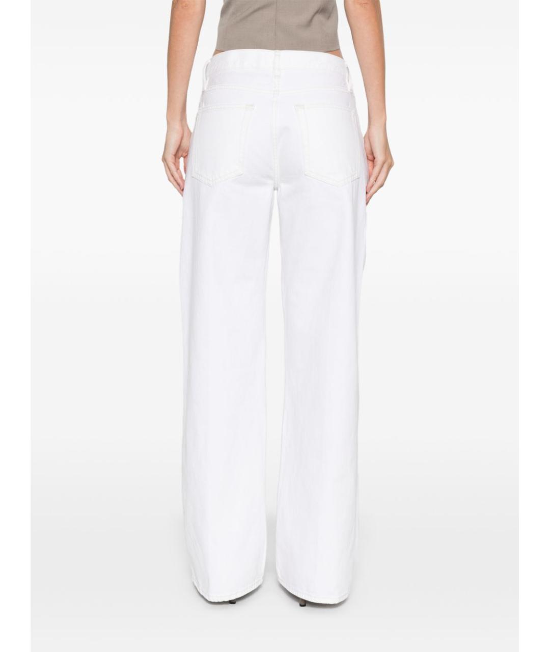 FRAME Белые хлопковые прямые джинсы, фото 3