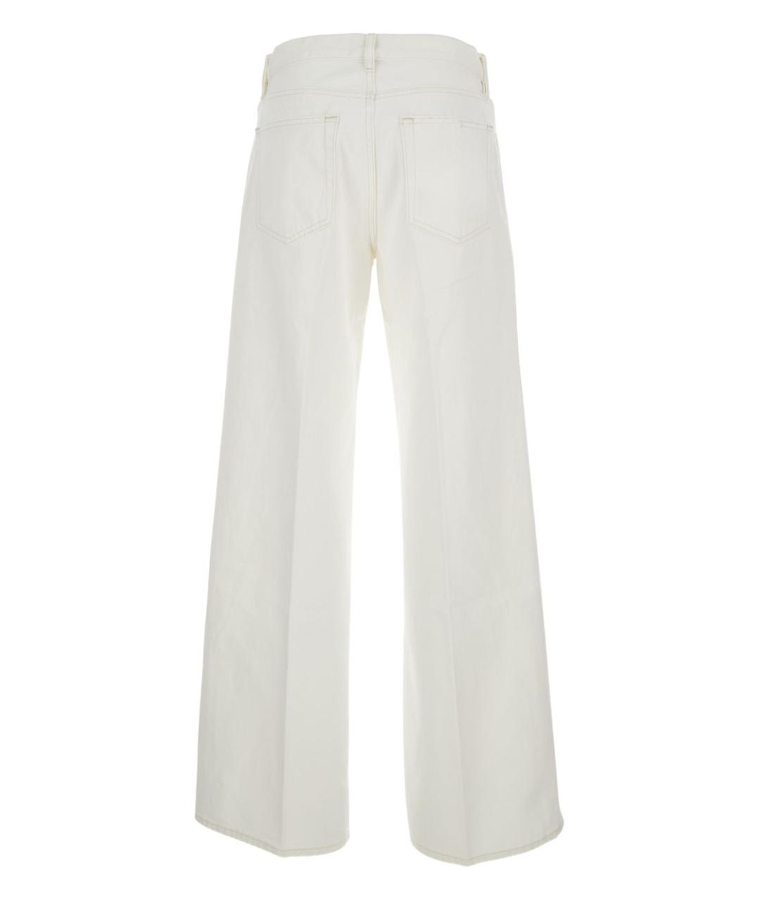 FRAME Белые хлопковые прямые джинсы, фото 5