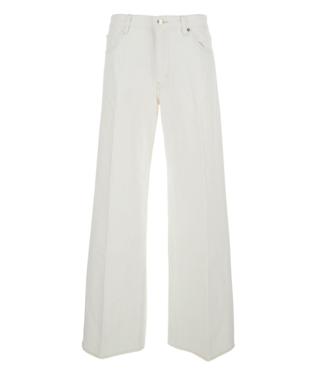 FRAME Белые хлопковые прямые джинсы, фото 1