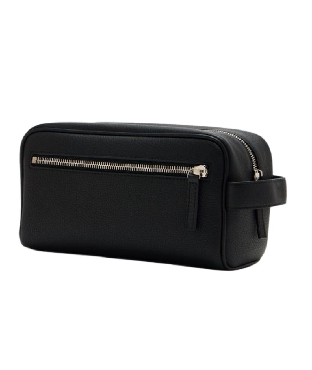 BALENCIAGA Черная кожаная барсетка, фото 2