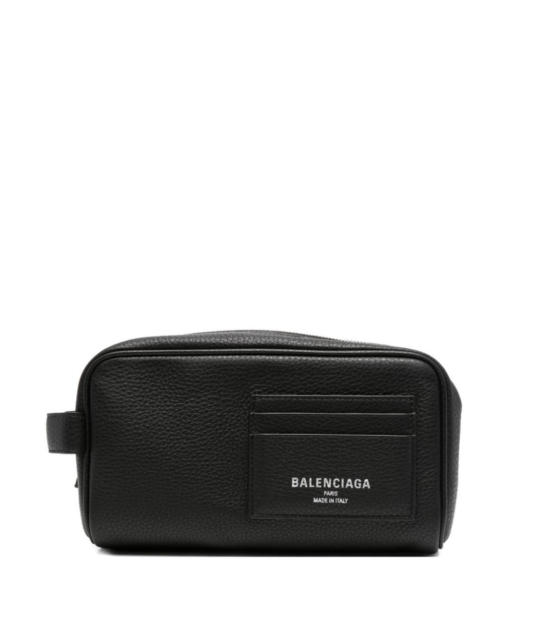 BALENCIAGA Черная кожаная барсетка, фото 4