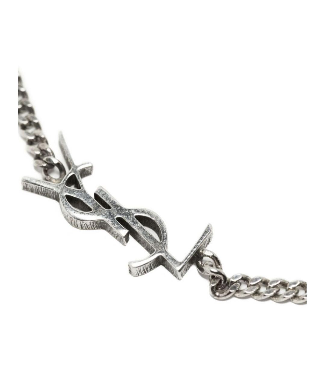 SAINT LAURENT Серебрянный латунный браслет, фото 3