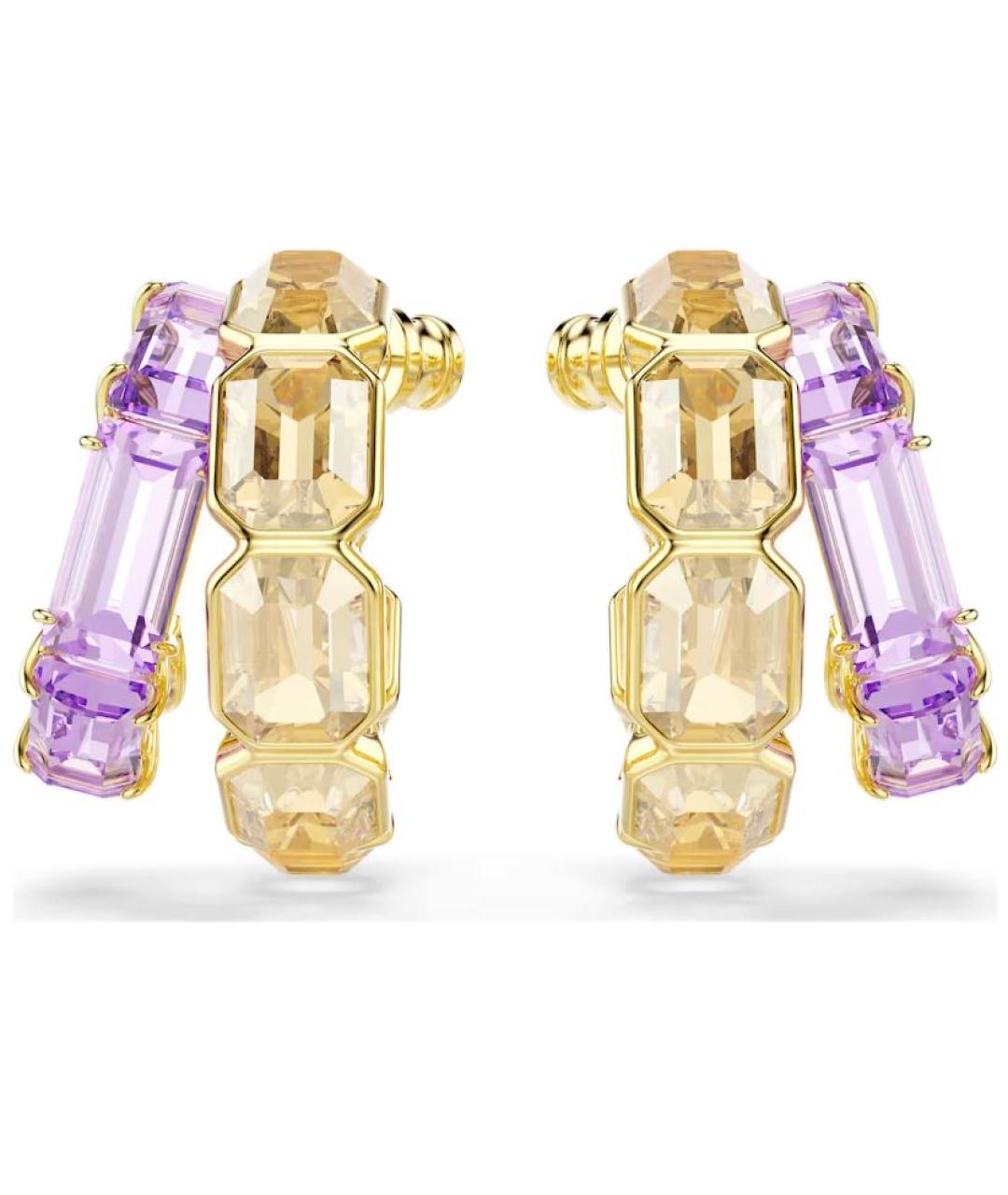 SWAROVSKI Золотые металлические серьги, фото 2