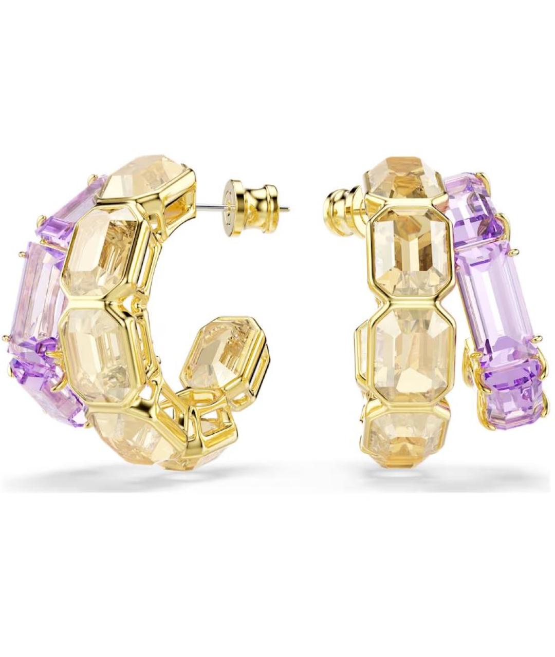 SWAROVSKI Золотые металлические серьги, фото 6