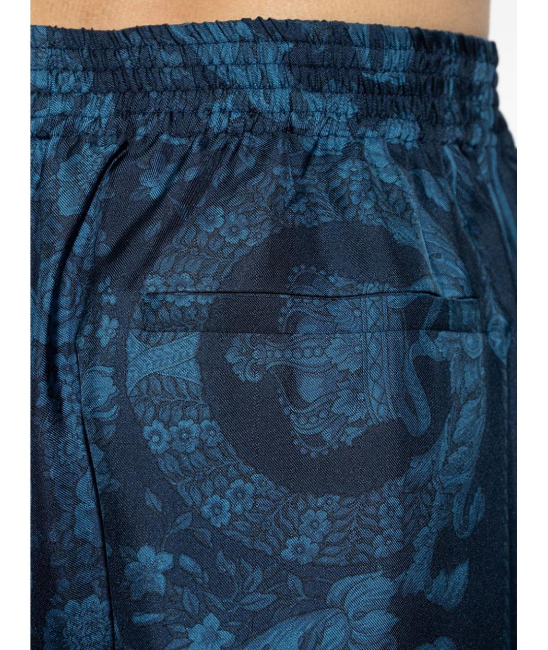 VERSACE Синие шелковые шорты, фото 3