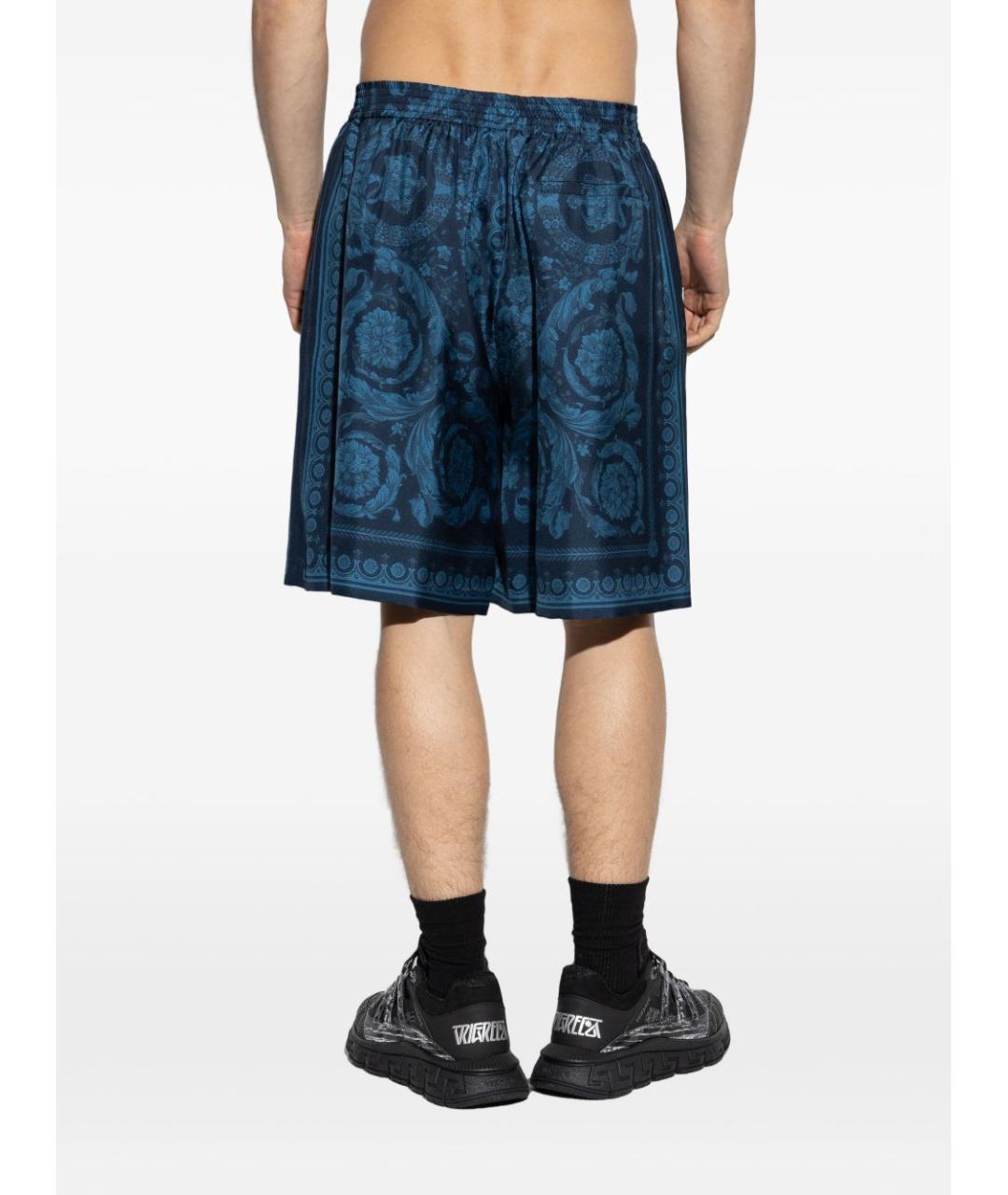 VERSACE Синие шелковые шорты, фото 2