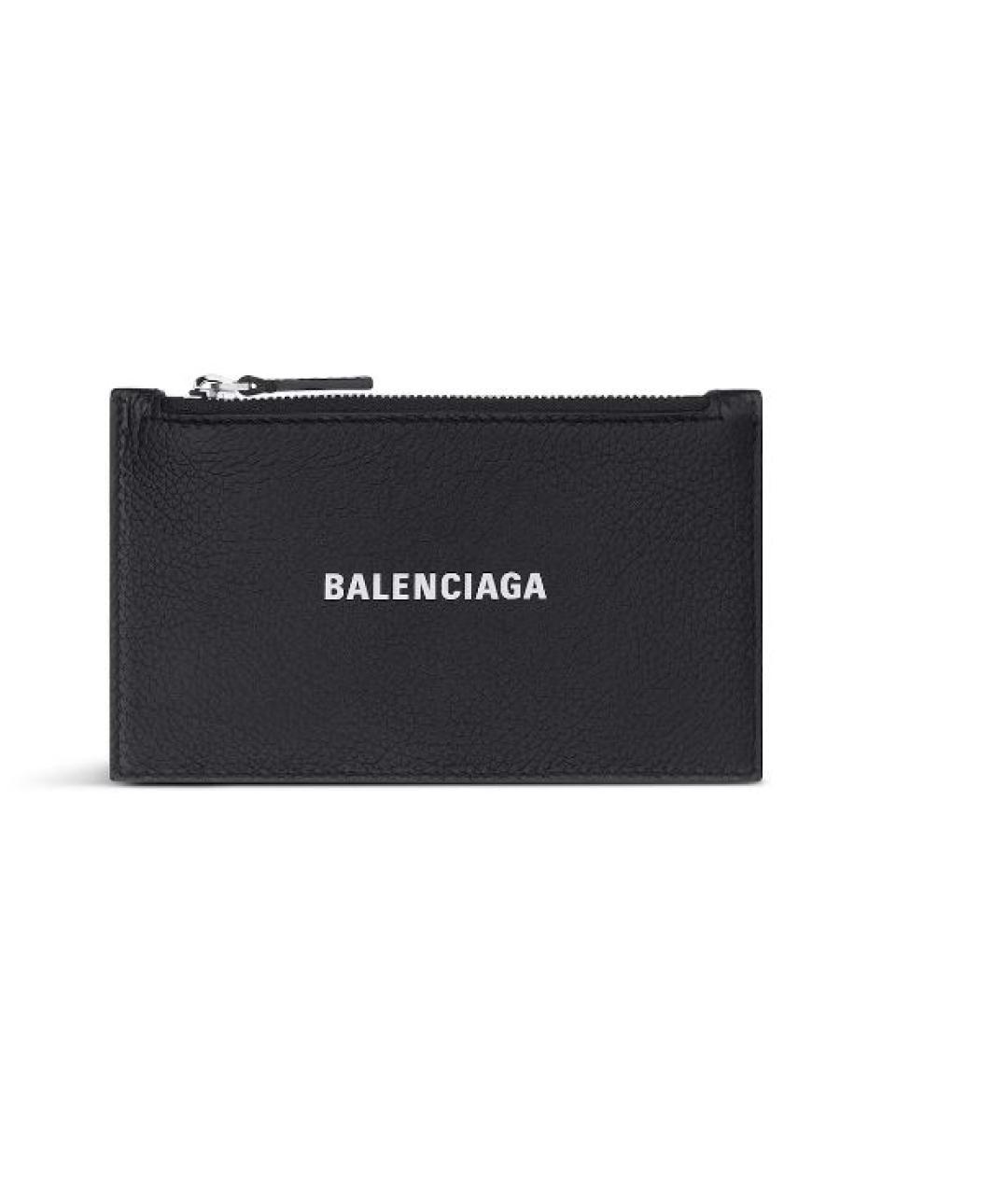 BALENCIAGA Черный кожаный кошелек, фото 1