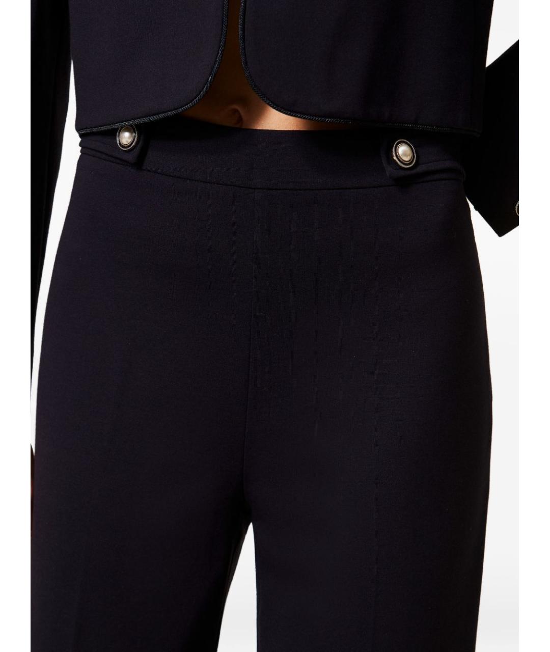 TWIN-SET Синие вискозные прямые брюки, фото 2