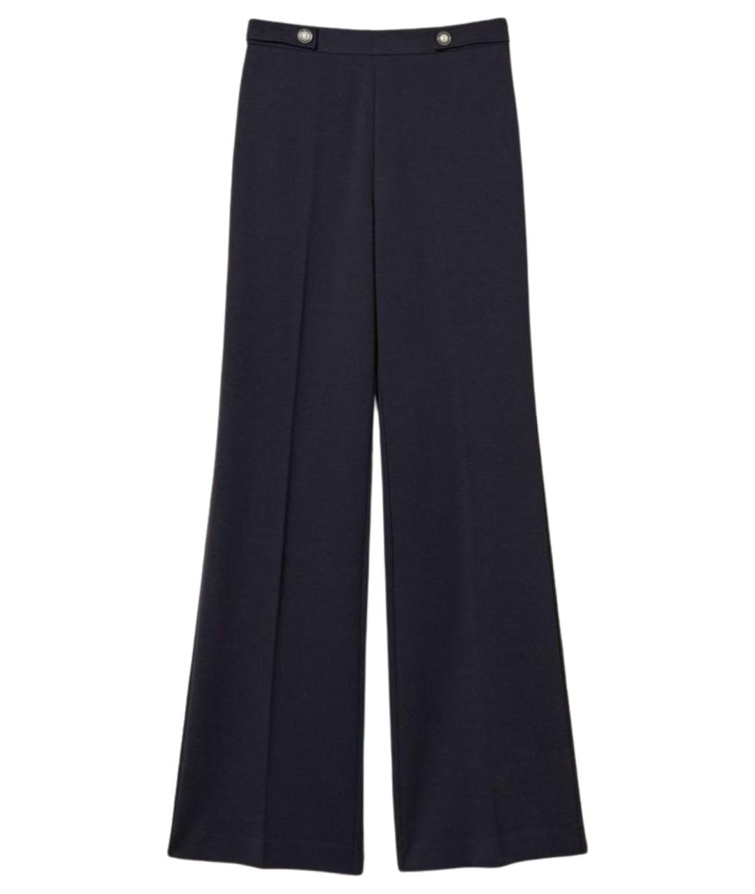 TWIN-SET Синие вискозные прямые брюки, фото 1