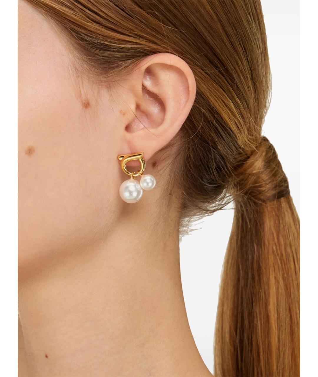 FERRAGAMO Золотые металлические серьги, фото 4