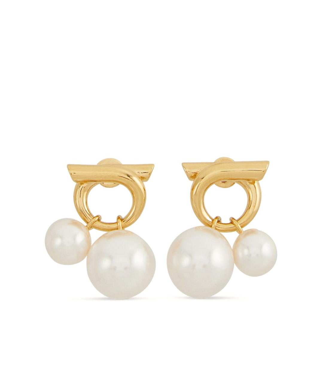 FERRAGAMO Золотые металлические серьги, фото 1