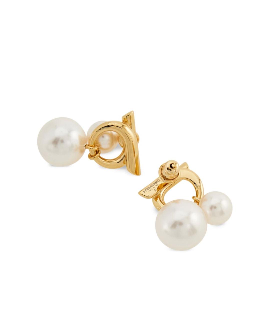 FERRAGAMO Золотые металлические серьги, фото 2