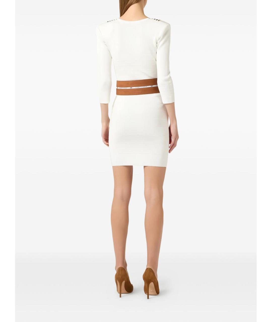 ELISABETTA FRANCHI Бежевое вискозное повседневное платье, фото 2