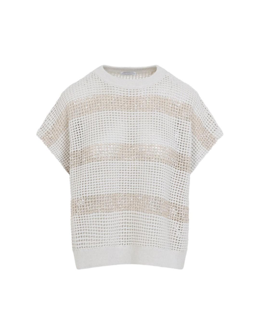 BRUNELLO CUCINELLI Белый хлопковый джемпер / свитер, фото 1