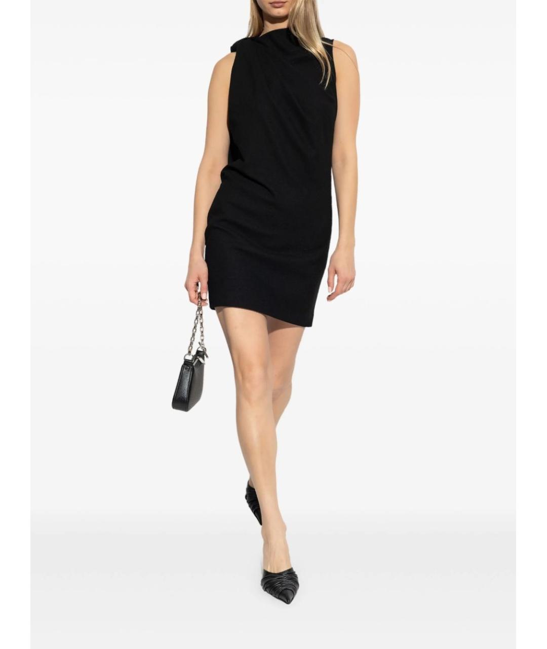ALEXANDER MCQUEEN Черное креповое коктейльное платье, фото 2
