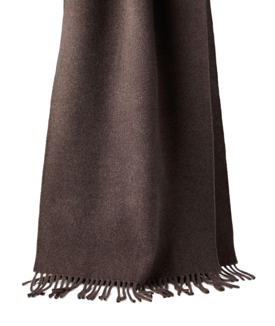 BRUNELLO CUCINELLI Коричневый шарф, фото 6