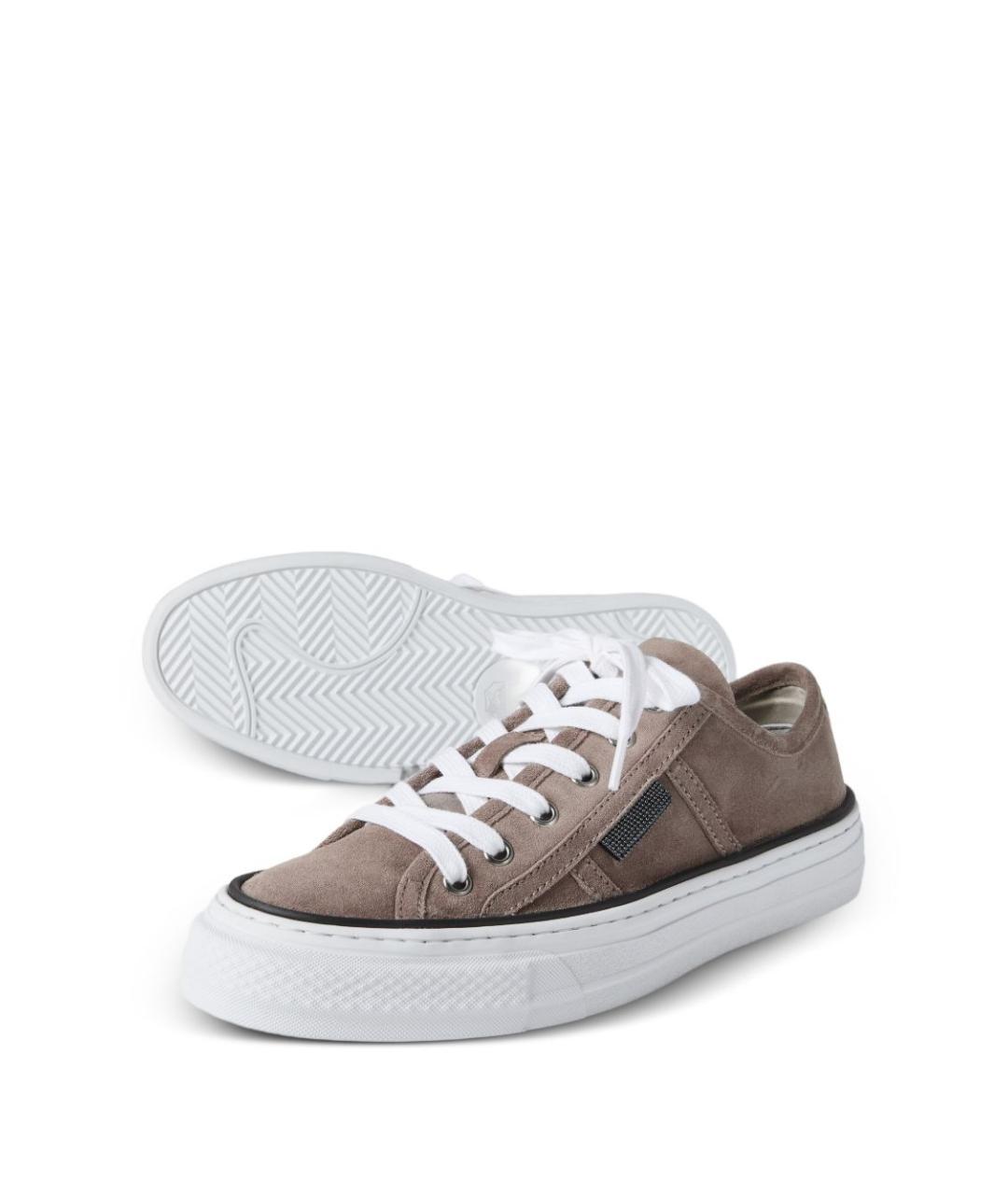 BRUNELLO CUCINELLI Бежевые кеды, фото 4