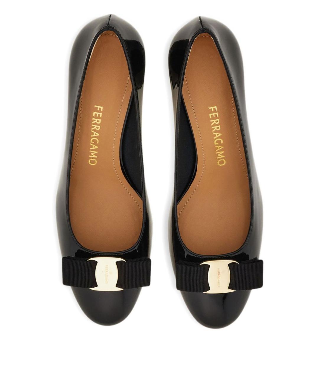 FERRAGAMO Черные кожаные туфли, фото 4