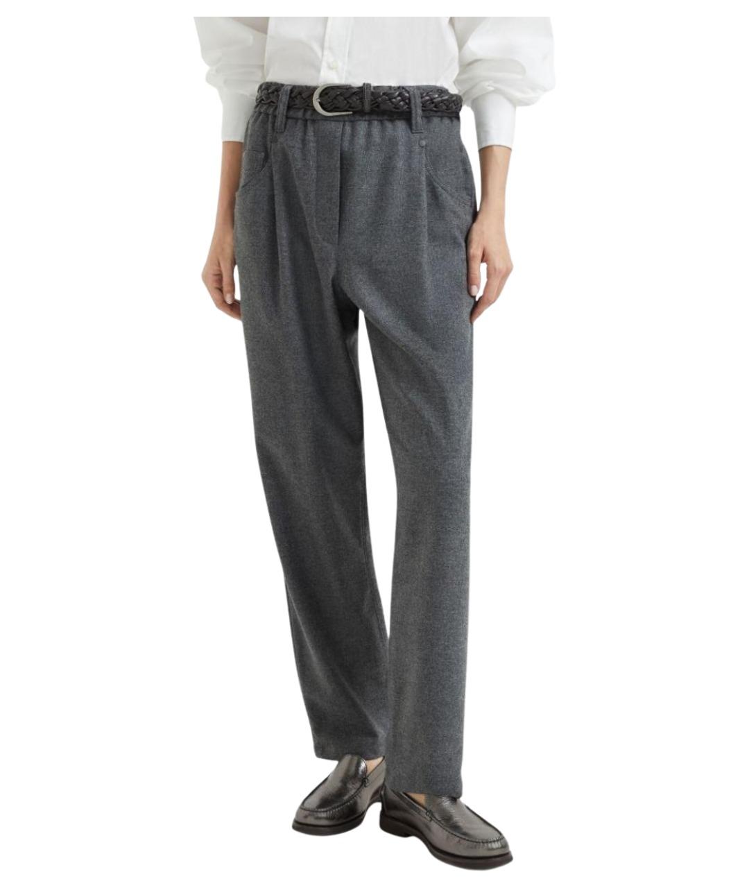 BRUNELLO CUCINELLI Серые прямые брюки, фото 5