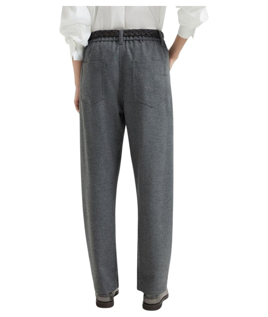 BRUNELLO CUCINELLI Серые прямые брюки, фото 4
