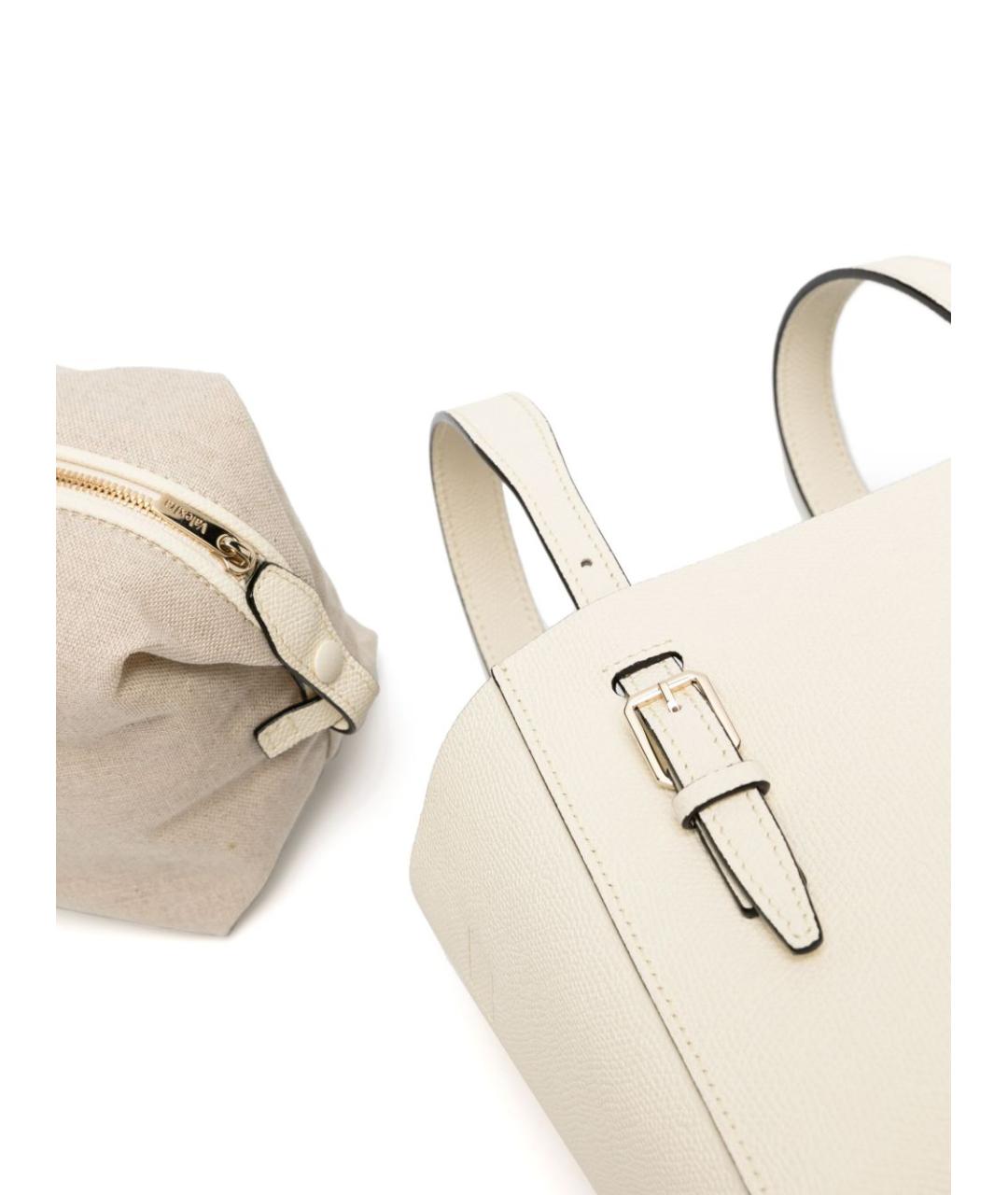 VALEXTRA Белая кожаная сумка тоут, фото 6