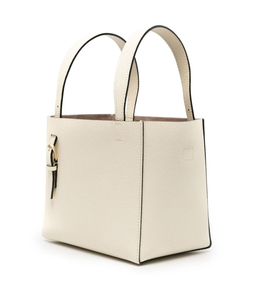VALEXTRA Белая кожаная сумка тоут, фото 5