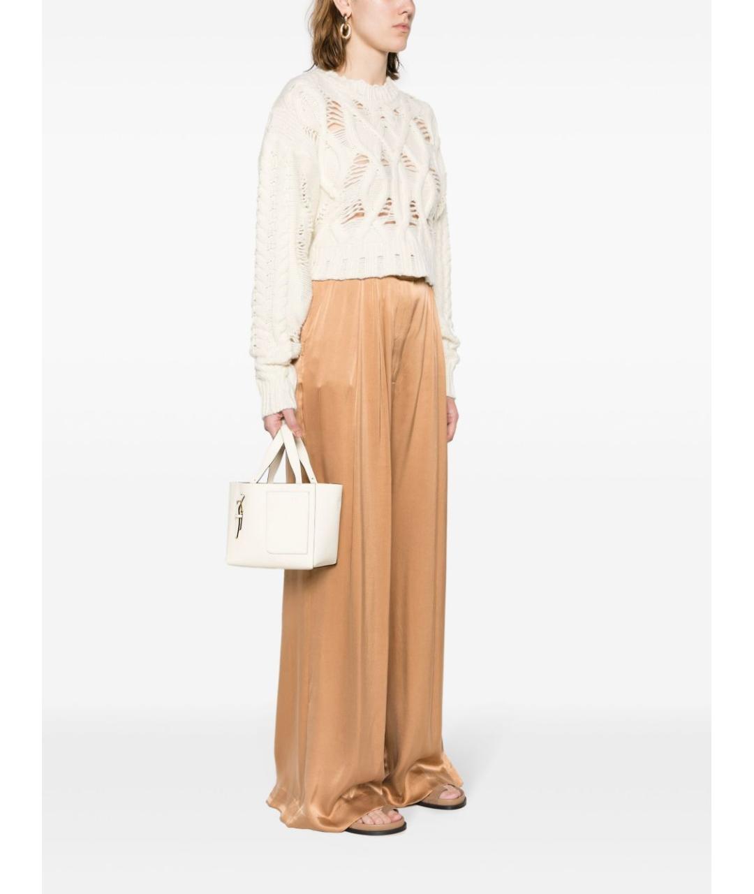 VALEXTRA Белая кожаная сумка тоут, фото 2