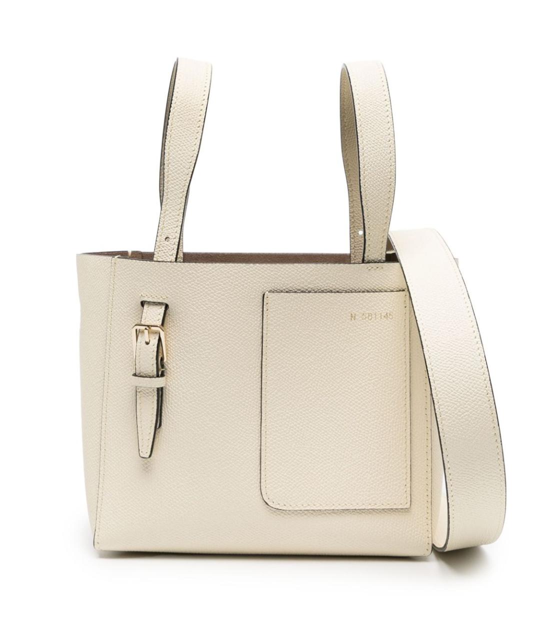 VALEXTRA Белая кожаная сумка тоут, фото 1