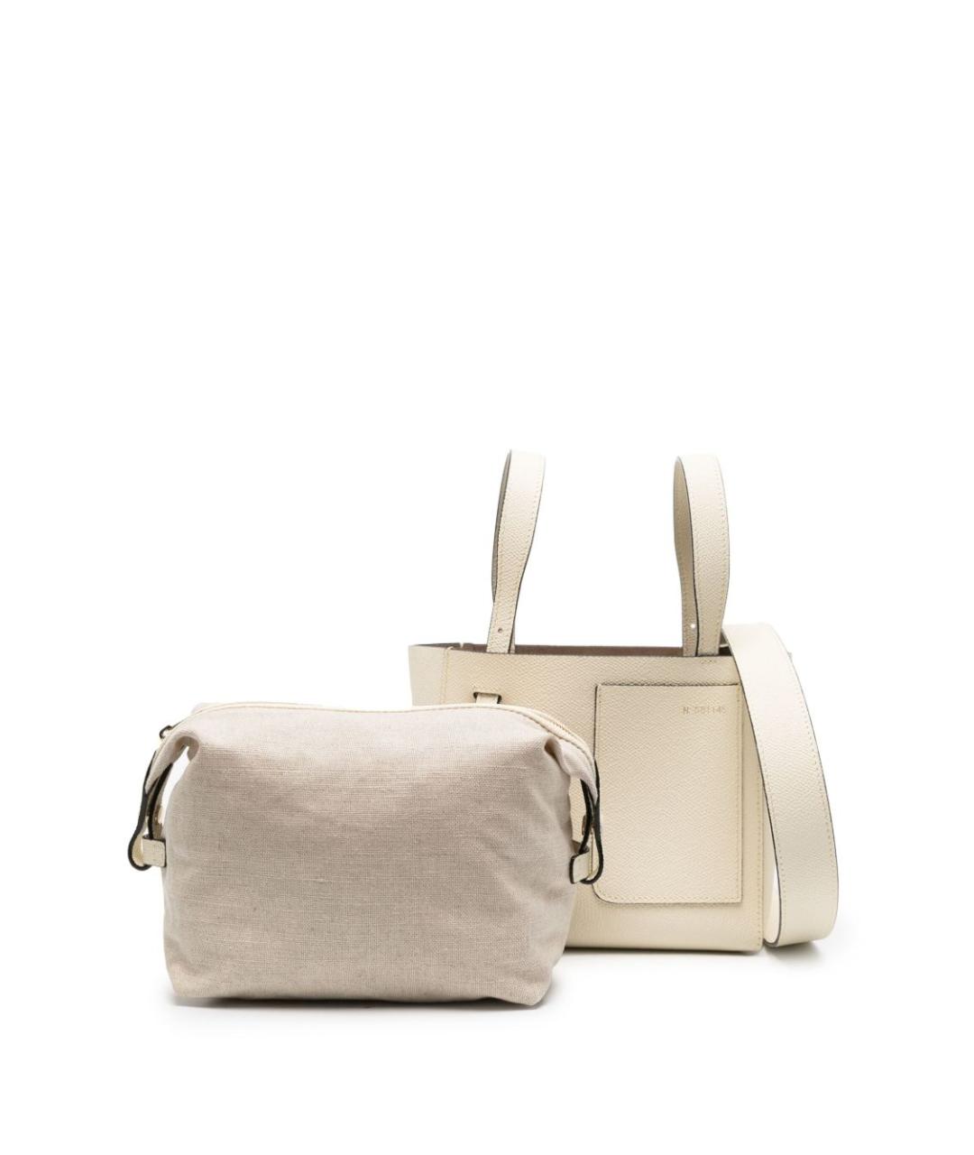 VALEXTRA Белая кожаная сумка тоут, фото 4