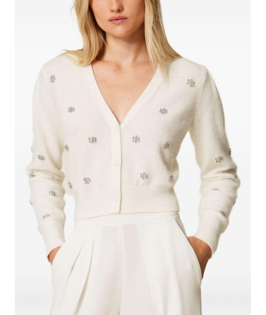 TWIN-SET Бежевый шерстяной кардиган, фото 2