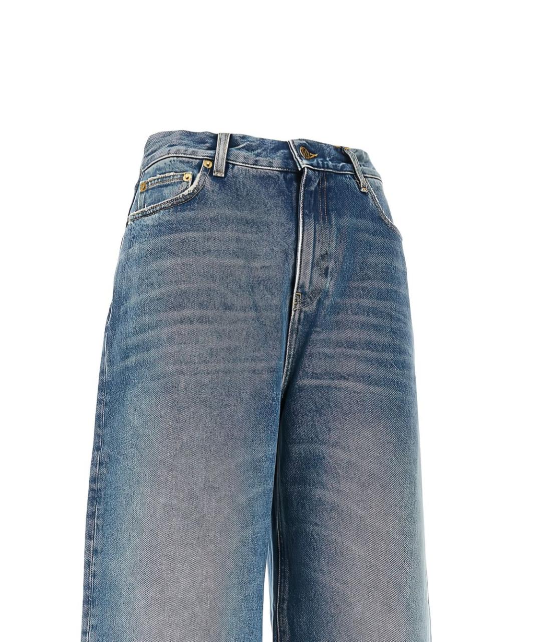 GOLDEN GOOSE DELUXE BRAND Синие хлопковые прямые джинсы, фото 2