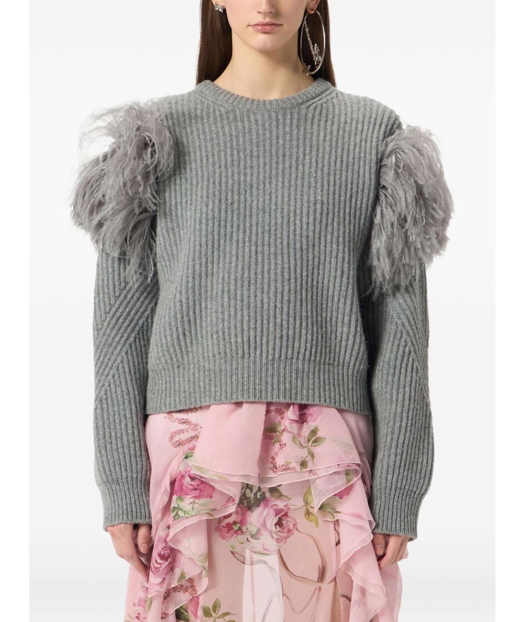 BLUMARINE Серый шерстяной джемпер / свитер, фото 2