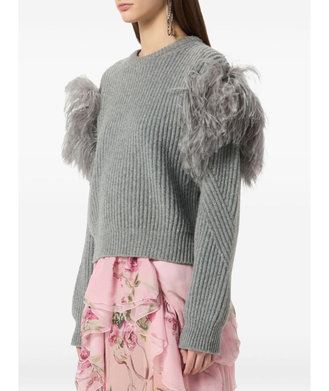 BLUMARINE Серый шерстяной джемпер / свитер, фото 5