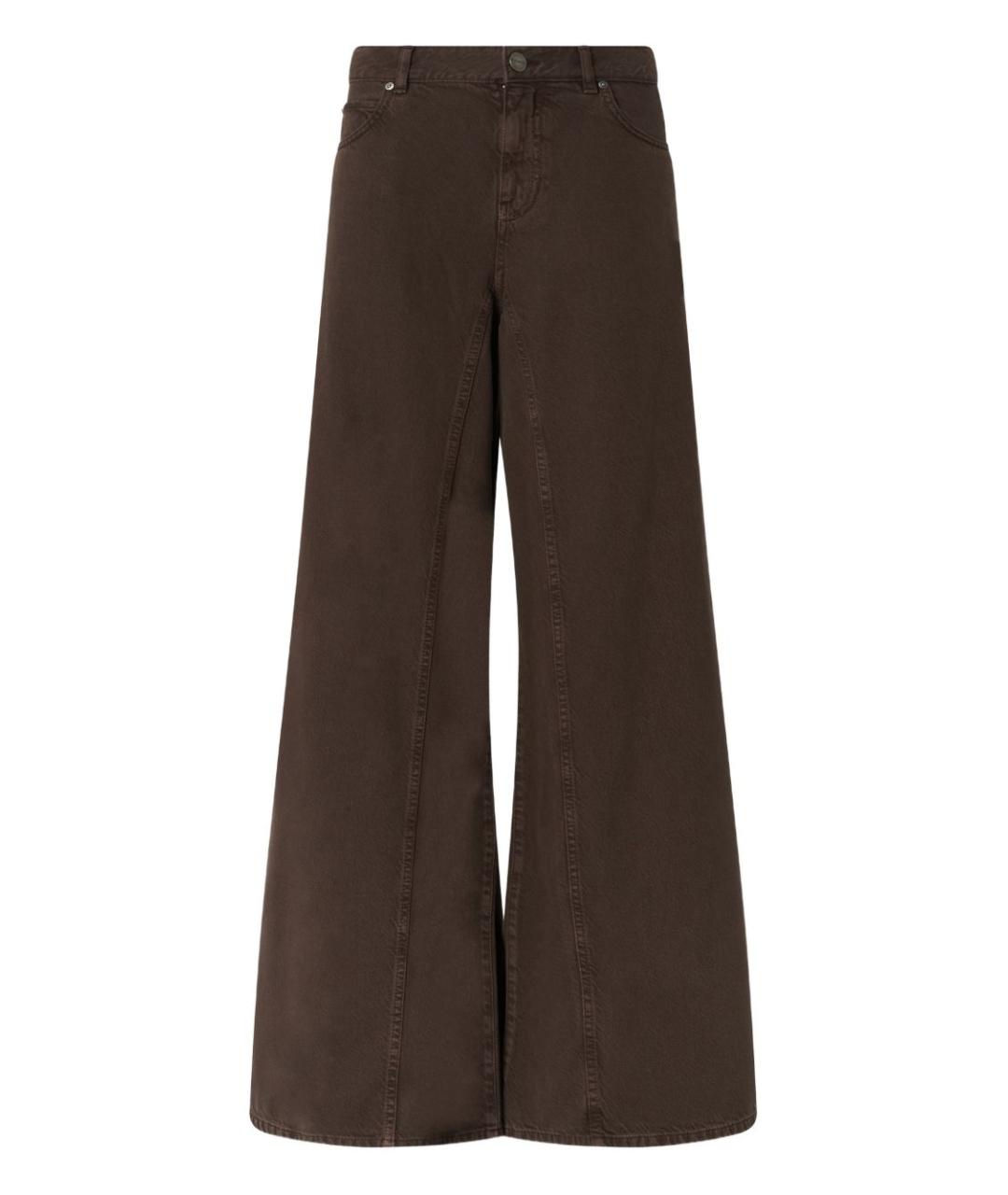 PINKO Коричневые прямые брюки, фото 1