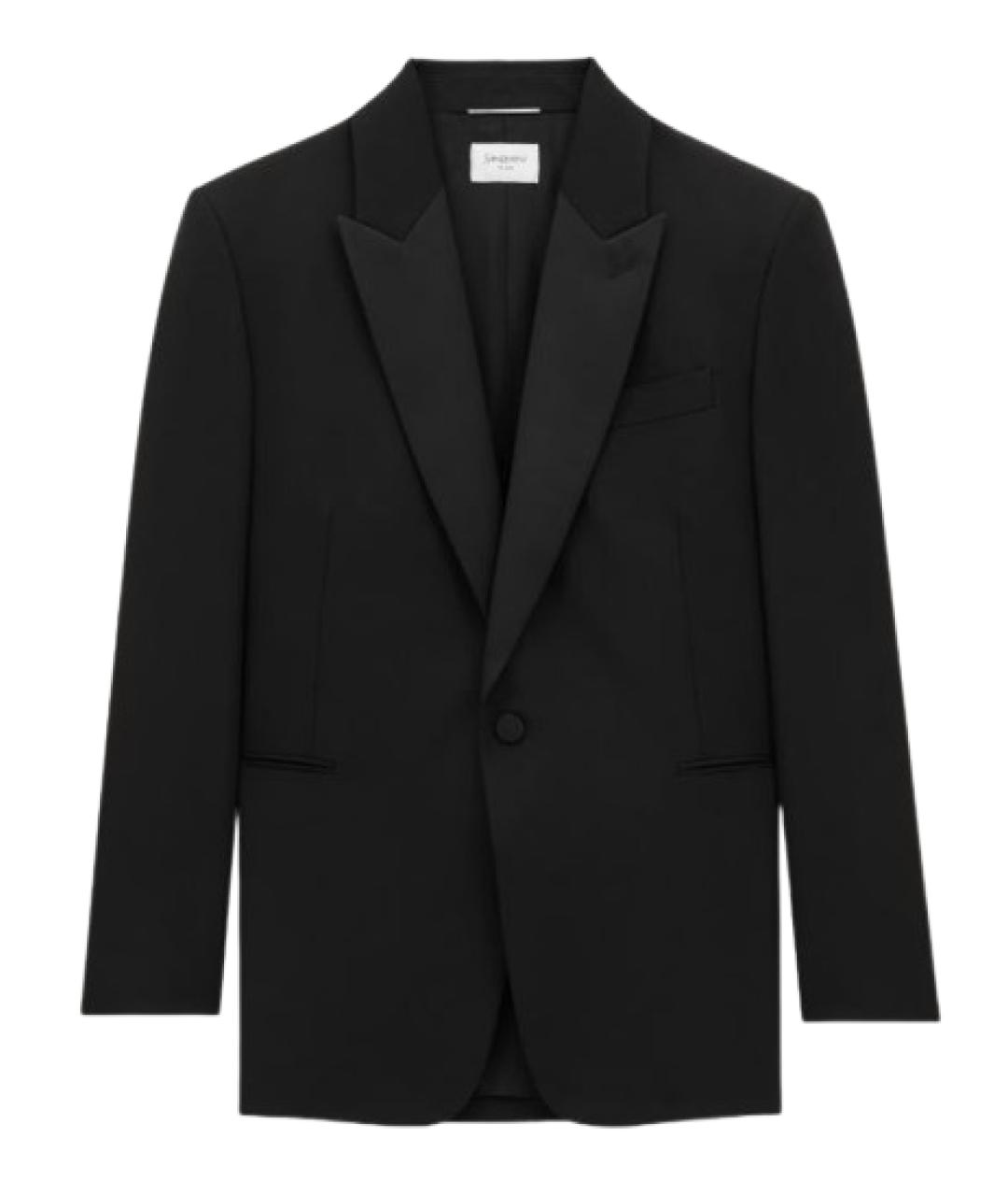 SAINT LAURENT Черный шерстяной пиджак, фото 1