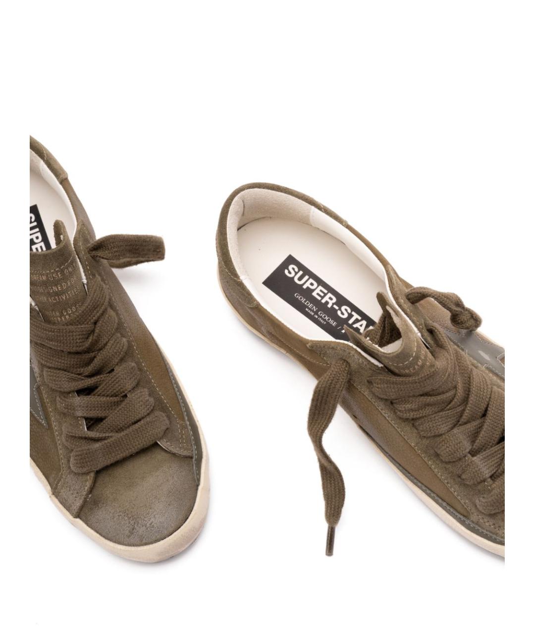 GOLDEN GOOSE DELUXE BRAND Зеленые кожаные низкие кроссовки / кеды, фото 4