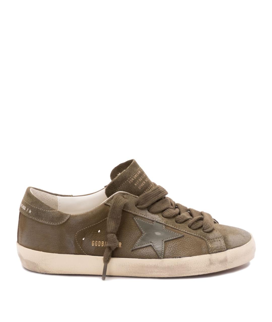 GOLDEN GOOSE DELUXE BRAND Зеленые кожаные низкие кроссовки / кеды, фото 1