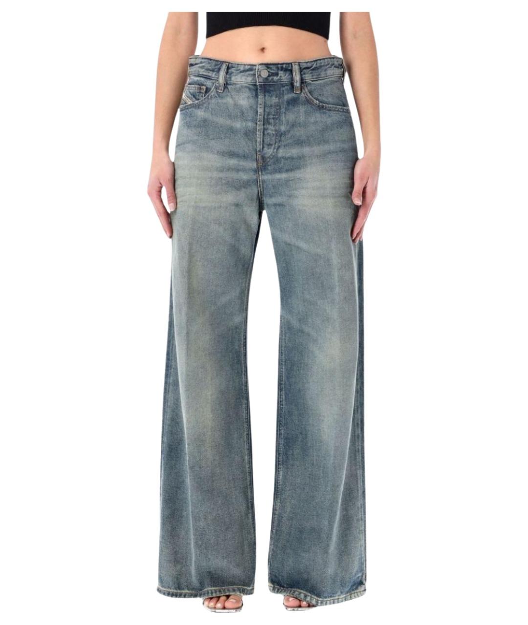 DIESEL Синие хлопковые прямые джинсы, фото 1