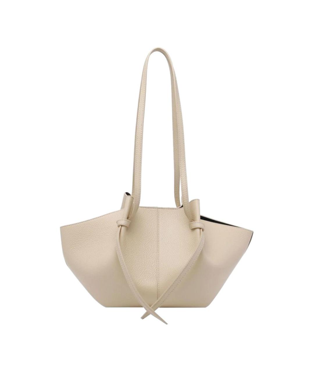 YUZEFI Бежевая кожаная сумка тоут, фото 2