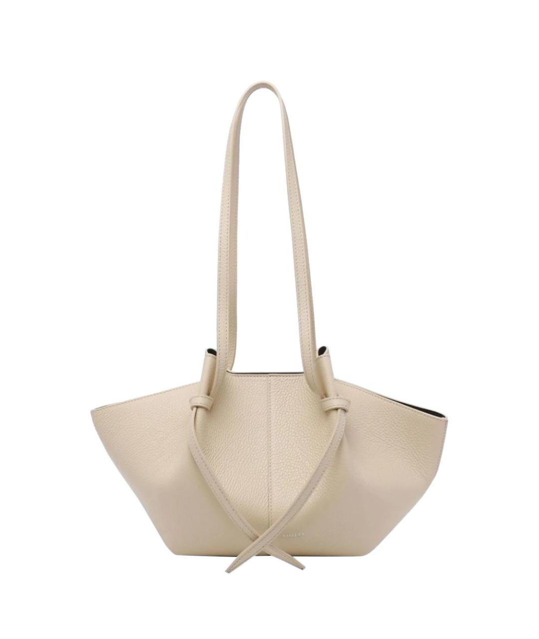 YUZEFI Бежевая кожаная сумка тоут, фото 1